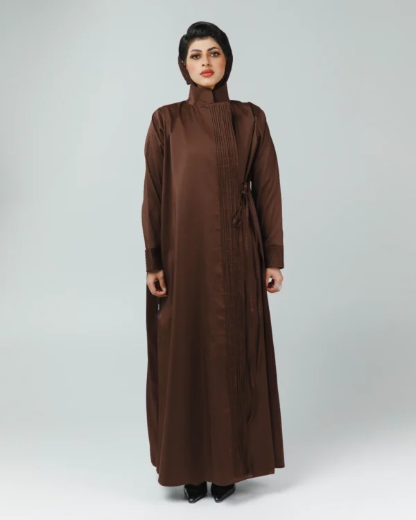 stylish brown side wrap abaya