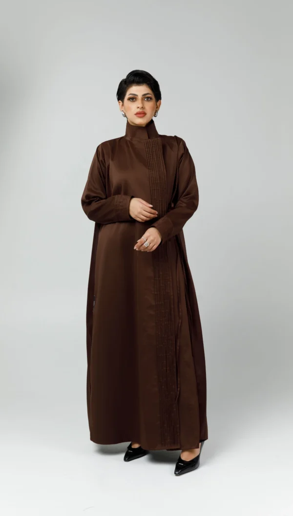 stylish brown side wrap abaya