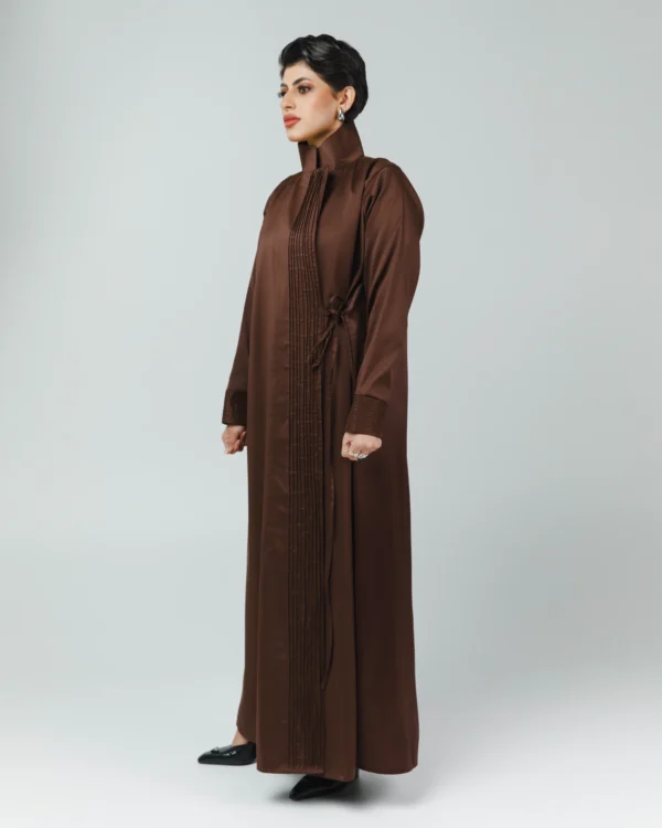 stylish brown side wrap abaya