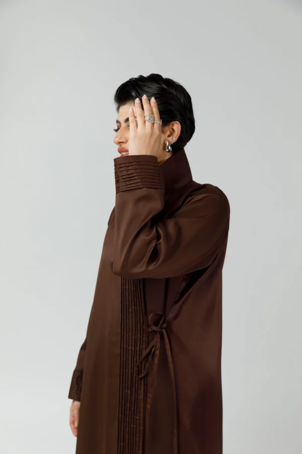 stylish brown side wrap abaya