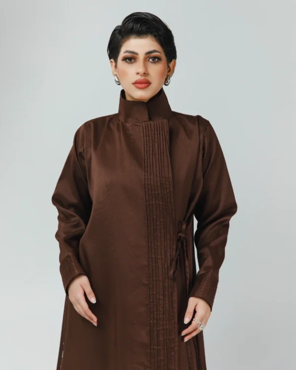 stylish brown side wrap abaya