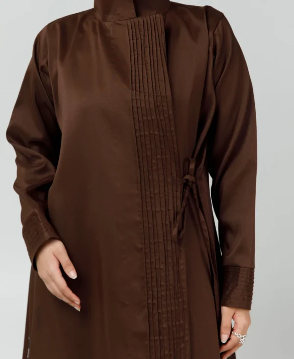 stylish brown side wrap abaya