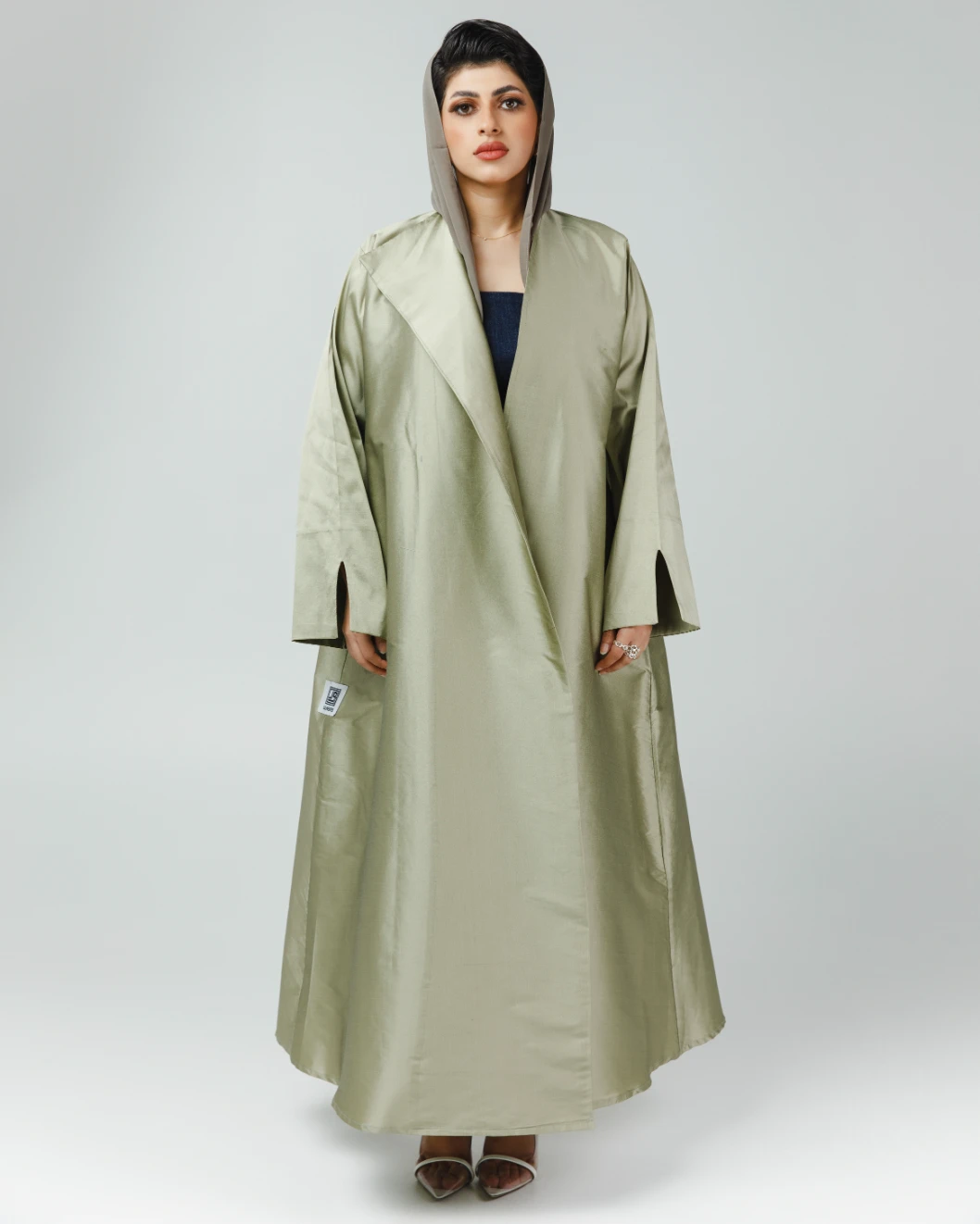 green tafta abaya