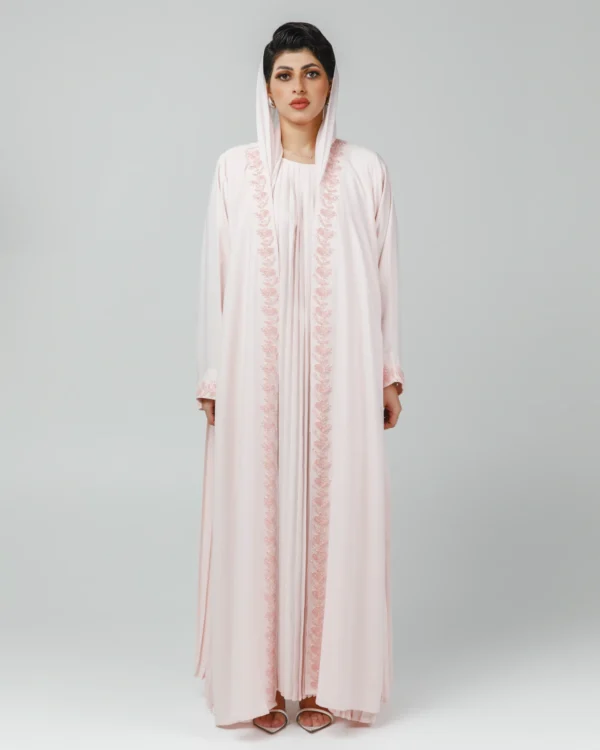 baby pink open abaya