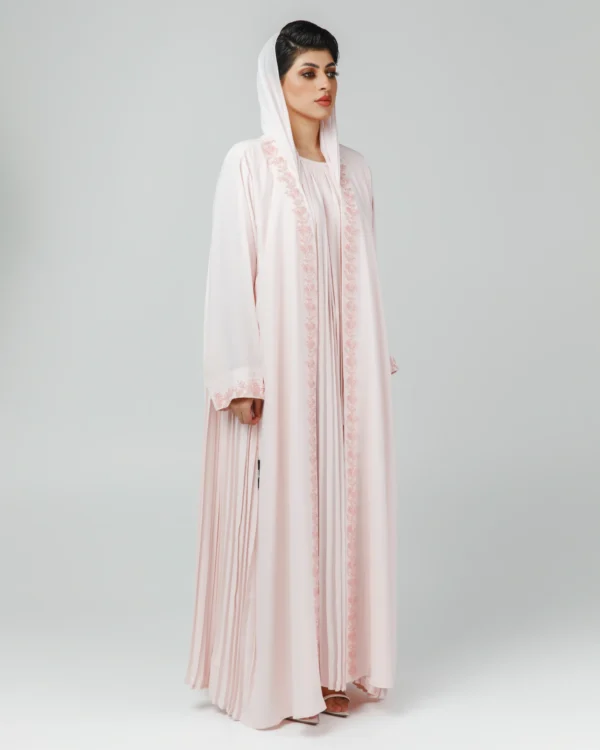 baby pink open abaya