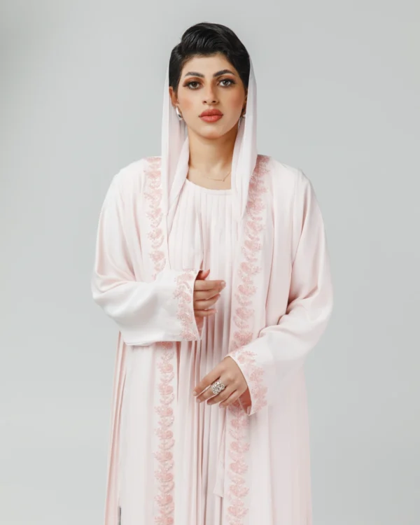 baby pink open abaya