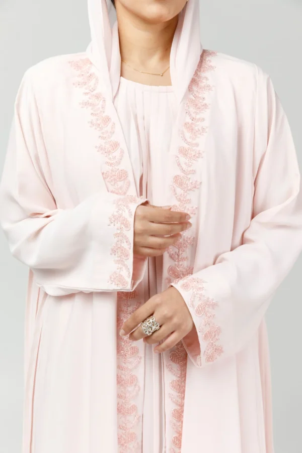 baby pink open abaya