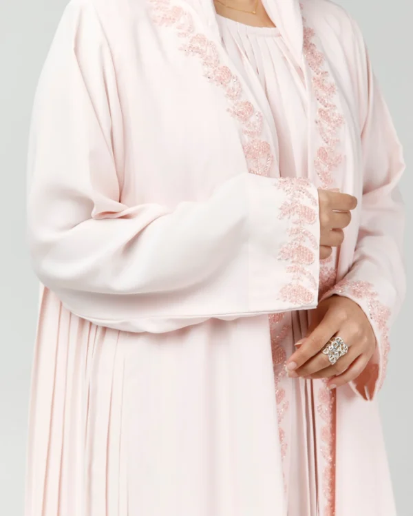 baby pink open abaya