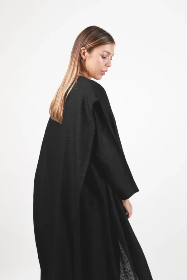 Black Linen Abaya