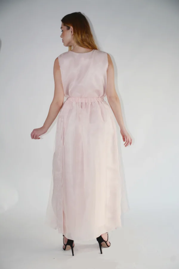 pink organza skirt