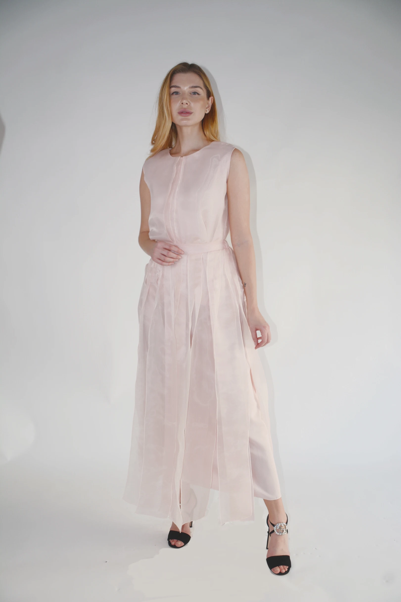 pink organza skirt